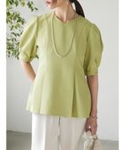 【グリーンパークス/Green Parks】のAnriettMusee パフスリーブペプラムブラウス Lime Green|ID: prp329100004527570 ipo3291000000032017077