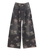 【グリーンパークス/Green Parks】の・SUGAR SPOON フラワーptデニムワイドパ Black|ID: prp329100004527585 ipo3291000000032017146