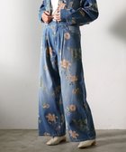 【グリーンパークス/Green Parks】の・SUGAR SPOON フラワーptデニムワイドパ Indigo|ID: prp329100004527585 ipo3291000000032017147