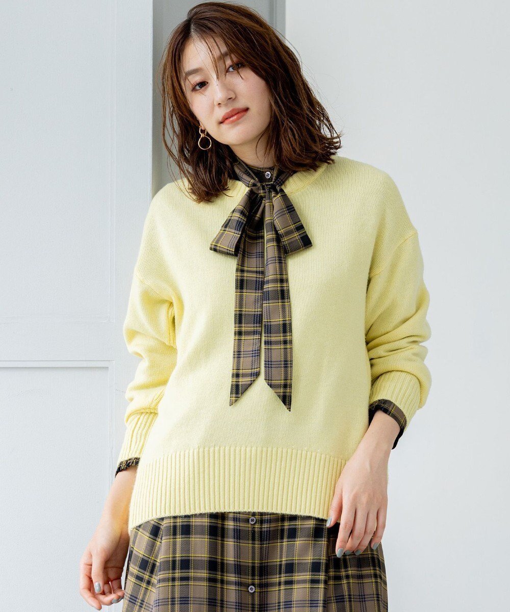 【組曲/KUMIKYOKU】のカシミヤブレンドバルキープルオーバー ニット インテリア・キッズ・メンズ・レディースファッション・服の通販 founy(ファニー) 　ファッション　Fashion　レディースファッション　WOMEN　トップス・カットソー　Tops/Tshirt　ニット　Knit Tops　プルオーバー　Pullover　アクリル　Acrylic　シンプル　Simple　セーター　Sweater　フォルム　Form　A/W・秋冬　Aw・Autumn/Winter・Fw・Fall-Winter　イエロー系|ID: prp329100004527602 ipo3291000000032017208