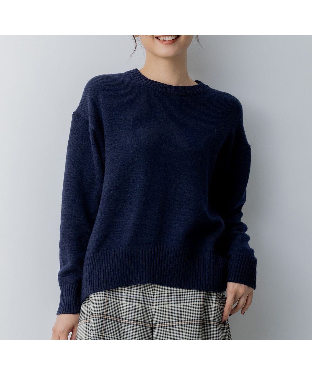 【組曲/KUMIKYOKU】のカシミヤブレンドバルキープルオーバー ニット インテリア・キッズ・メンズ・レディースファッション・服の通販 founy(ファニー) 　ファッション　Fashion　レディースファッション　WOMEN　トップス・カットソー　Tops/Tshirt　ニット　Knit Tops　プルオーバー　Pullover　アクリル　Acrylic　シンプル　Simple　セーター　Sweater　フォルム　Form　A/W・秋冬　Aw・Autumn/Winter・Fw・Fall-Winter　ネイビー系|ID: prp329100004527602 ipo3291000000032017210