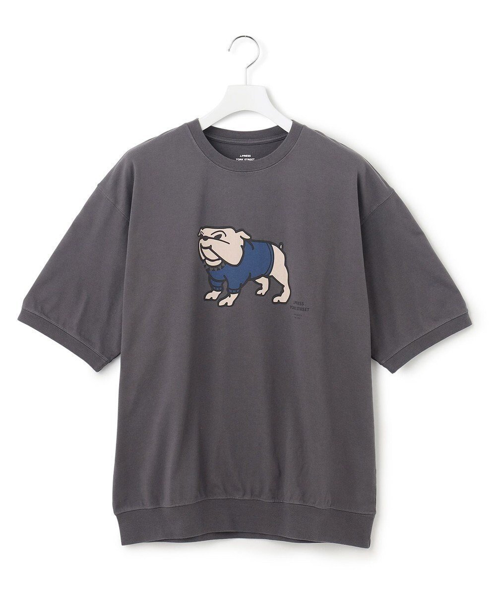 【ジェイプレスヨークストリート/J.PRESS YORK STREET】の【UNISEX】ブルドッグプリントTシャツ インテリア・キッズ・メンズ・レディースファッション・服の通販 founy(ファニー) 　ファッション　Fashion　レディースファッション　WOMEN　トップス・カットソー　Tops/Tshirt　シャツ/ブラウス　Shirts/Blouses　ロング / Tシャツ　T-Shirts　カットソー　Cut and Sewn　ユニセックス　Unisex　カットソー　Cut And Sew　プリント　Print　夏　Summer　春　Spring　S/S・春夏　Ss・Spring/Summer　グレー系|ID: prp329100004527662 ipo3291000000032017445