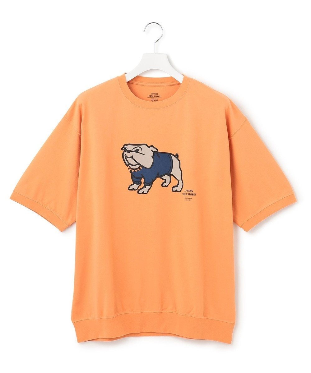 【ジェイプレスヨークストリート/J.PRESS YORK STREET】の【UNISEX】ブルドッグプリントTシャツ インテリア・キッズ・メンズ・レディースファッション・服の通販 founy(ファニー) 　ファッション　Fashion　レディースファッション　WOMEN　トップス・カットソー　Tops/Tshirt　シャツ/ブラウス　Shirts/Blouses　ロング / Tシャツ　T-Shirts　カットソー　Cut and Sewn　ユニセックス　Unisex　カットソー　Cut And Sew　プリント　Print　夏　Summer　春　Spring　S/S・春夏　Ss・Spring/Summer　オレンジ系|ID: prp329100004527662 ipo3291000000032017447
