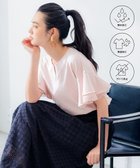 【組曲/KUMIKYOKU】の【汗ジミ防止・撥水】GIZAプレーティング天竺袖フリル カットソー ピンク系|ID: prp329100004527668 ipo3291000000032017476