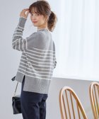 【エニィ スィス/any SiS】の【洗える】アンゴラブレンド ニット グレー×オフボーダー|ID: prp329100004527672 ipo3291000000032017494