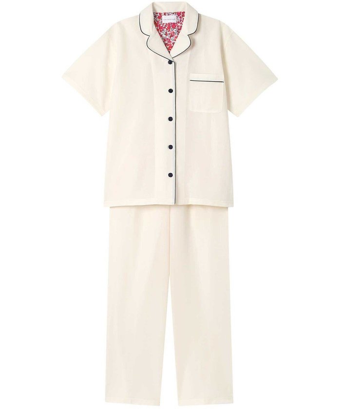 【ウンナナクール/une nana cool】の【綿混】MADE WITH LIBERTY FABRIC さらっとした肌あたりパジャマ インテリア・キッズ・メンズ・レディースファッション・服の通販 founy(ファニー) https://founy.com/ ファッション Fashion レディースファッション WOMEN パイピング Piping パジャマ Pajamas プリント Print 半袖 Short Sleeve おすすめ Recommend ギフト プレゼント Gift Present |ID: prp329100004527719 ipo3291000000032017670