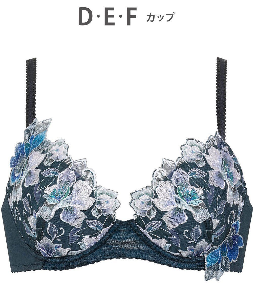 【ウィング/Wing】のブラジャー Wing Lesiage ふっくら、まる胸メイク 背中にやさしくフィット 【2860シリーズ】 パッド有 ブラ PB2860 ウイング/ワコール インテリア・キッズ・メンズ・レディースファッション・服の通販 founy(ファニー) 　ファッション　Fashion　レディースファッション　WOMEN　おすすめ　Recommend　アンダー　Under　グラデーション　Gradation　チュール　Tulle　フィット　Fit　ブラジャー　Bra　プリント　Print　レース　Race　ワイヤー　Wire　グレイッシュブルー|ID: prp329100004527754 ipo3291000000032017825
