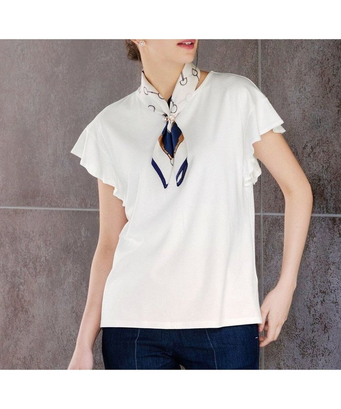 【ティアクラッセ/Tiaclasse】の【洗える】フリル袖ポンチプルオーバー インテリア・キッズ・メンズ・レディースファッション・服の通販 founy(ファニー) https://founy.com/ ファッション Fashion レディースファッション Fashion for Women トップス・カットソー Cut & Sew Tops シャツ・ブラウス・オフィスカジュアル Elegant Blouses & Button-Ups ロングTシャツ・Tシャツ Longline T-Shirts & Tees カジュアルプルオーバー・ニットトップス Pullovers & Knit Tops / Casual Pullovers カットソー・ベーシックTシャツ Cut-and-Sewn Tops / Stretch Tees & Basics ボリューム袖・フリルスリーブブラウス Voluminous & Ruffle Sleeves / Puffy Sleeve Tops なめらか Smooth, Silky Texture アクセサリー Fashion Accessories カットソー Cut and Sewn Top カーディガン Cardigan, Knitwear シンプル Simple, Minimal ストレッチ Stretch, Stretchy Fabric チュニック Tunic, Long Top フリル Frill, Ruffle ベーシック Basic, Essential ポケット Pocket, Pocket Detail 再入荷 Restock / Back in Stock 夏 Summer 新作・新入荷 New Arrivals / New In 春 Spring S/S・春夏 SS, Spring/Summer, Warm Season 洗える Machine Washable |ID: prp329100004527787 ipo3291000000034629118