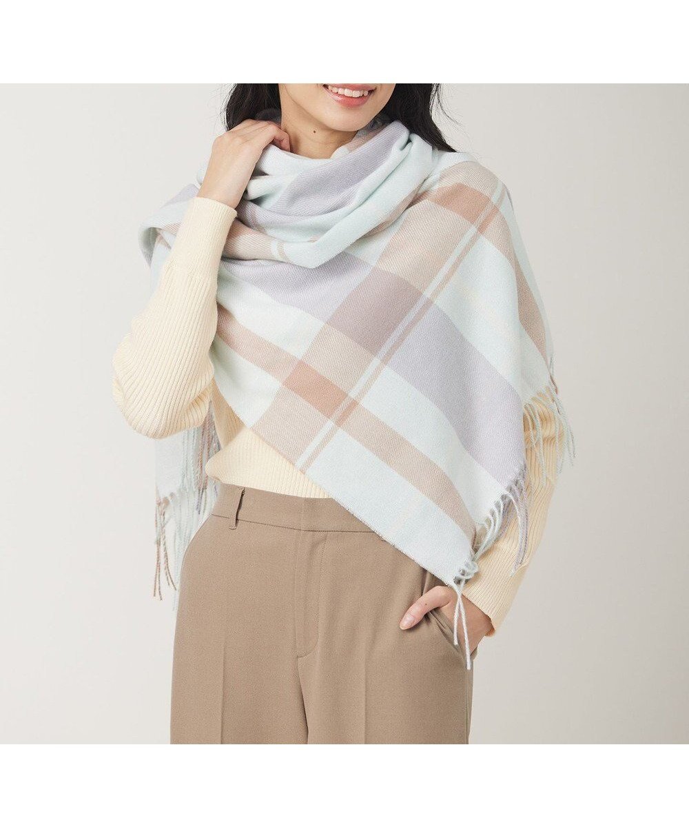 【エニィ スィス/any SiS】の【洗える】フワリーチェック ストール インテリア・キッズ・メンズ・レディースファッション・服の通販 founy(ファニー) 　ファッション　Fashion　レディースファッション　WOMEN　ストール　Scarves　マフラー　Mufflers　ストール　Stall　スヌード　Snood　チェック　Check　フェミニン　Feminine　マフラー　Scarf　人気　Popularity　定番　Standard　楽ちん　Easy　洗える　Washable　A/W・秋冬　Aw・Autumn/Winter・Fw・Fall-Winter　軽量　Lightweight　防寒　Cold Protection　ミント|ID: prp329100004527828 ipo3291000000032018116