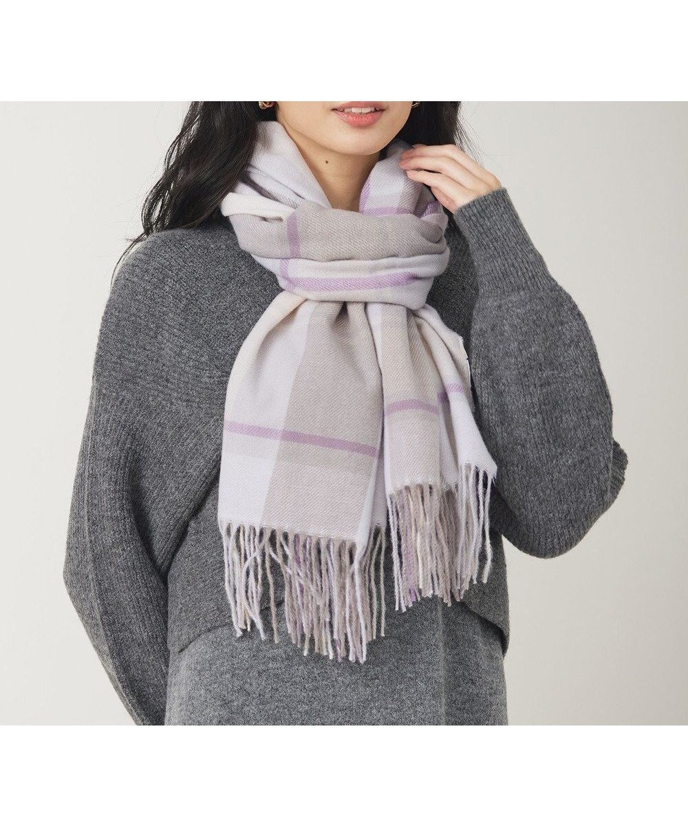 【エニィ スィス/any SiS】の【洗える】フワリーチェック ストール インテリア・キッズ・メンズ・レディースファッション・服の通販 founy(ファニー) 　ファッション　Fashion　レディースファッション　WOMEN　ストール　Scarves　マフラー　Mufflers　ストール　Stall　スヌード　Snood　チェック　Check　フェミニン　Feminine　マフラー　Scarf　人気　Popularity　定番　Standard　楽ちん　Easy　洗える　Washable　A/W・秋冬　Aw・Autumn/Winter・Fw・Fall-Winter　軽量　Lightweight　防寒　Cold Protection　モノトーン|ID: prp329100004527828 ipo3291000000032018118