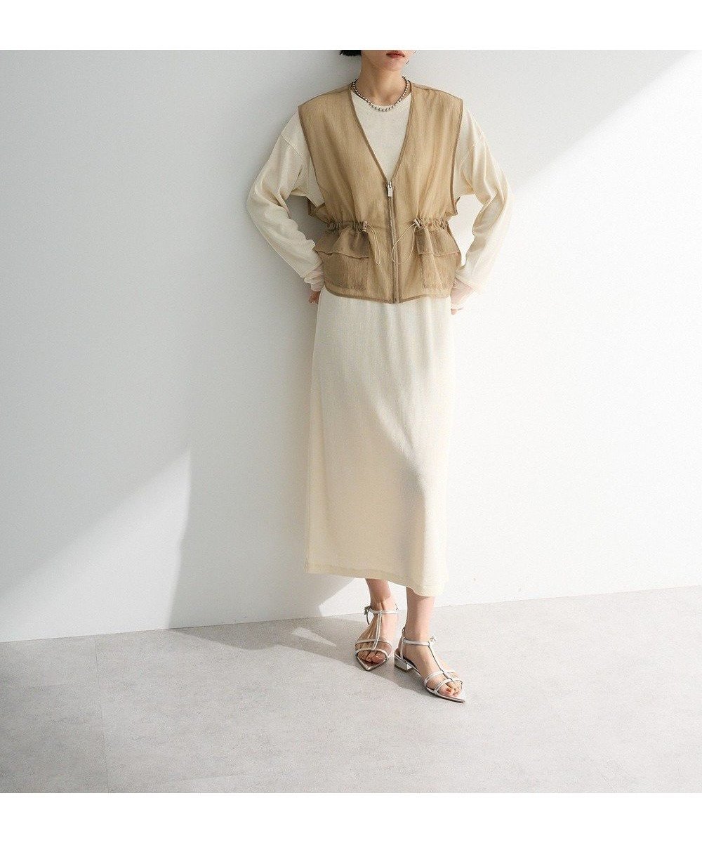 【グリーンパークス/Green Parks】のSET2点シアーナイロンベスト+リブワンピース 人気、トレンドファッション・服の通販 founy(ファニー) 　ファッション　Fashion　レディースファッション　Fashion for Women　アウター　Coat / Outerwear Collection　シアー　Sheer, See-Through　トレンド　Trend, Trending Now　フォルム　Silhouette, Form　ベスト　Vest, Waistcoat　ポケット　Pocket, Pocket Detail　夏　Summer　春　Spring　S/S・春夏　SS, Spring/Summer, Warm Season　 other-1|ID: prp329100004527839 ipo3291000000032479297
