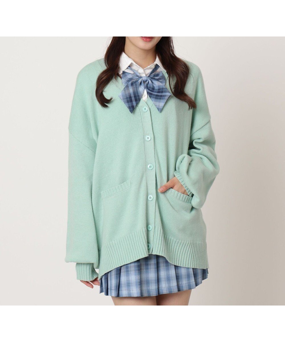 【ウィゴー/WEGO】の【SCHOOL ITEM】ニットカーディガン インテリア・キッズ・メンズ・レディースファッション・服の通販 founy(ファニー) 　ファッション　Fashion　レディースファッション　Fashion for Women　トップス・カットソー　Cut & Sew Tops　ニット　Knit Tops & Sweaters　カーディガン・羽織り　Layered Style Cardigans　カーディガン　Cardigan, Knitwear　シンプル　Simple, Minimal　スマホ　Smartphone, Mobile Device　夏　Summer　春　Spring　S/S・春夏　SS, Spring/Summer, Warm Season　ライム|ID: prp329100004527853 ipo3291000000033531627
