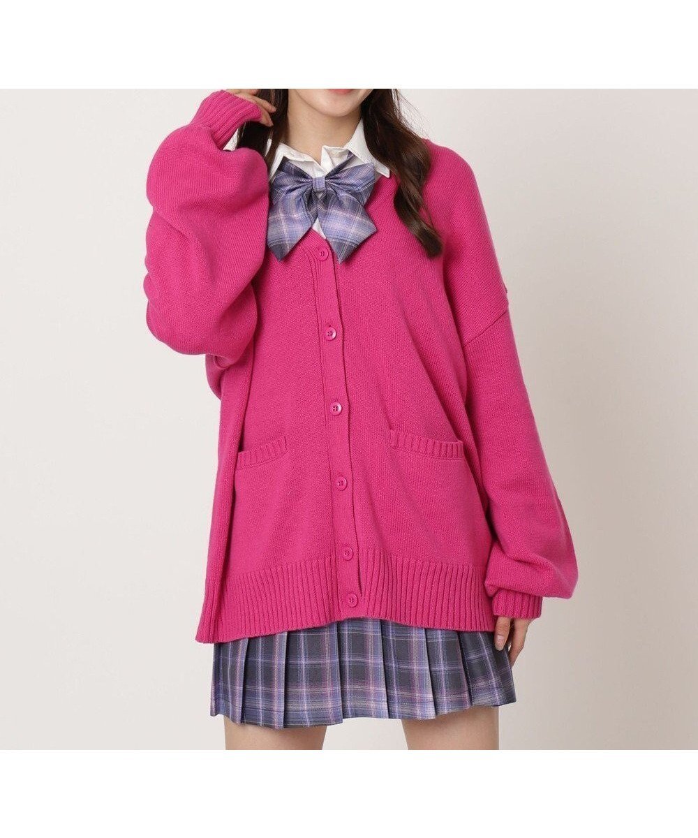 【ウィゴー/WEGO】の【SCHOOL ITEM】ニットカーディガン インテリア・キッズ・メンズ・レディースファッション・服の通販 founy(ファニー) 　ファッション　Fashion　レディースファッション　Fashion for Women　トップス・カットソー　Cut & Sew Tops　ニット　Knit Tops & Sweaters　カーディガン・羽織り　Layered Style Cardigans　カーディガン　Cardigan, Knitwear　シンプル　Simple, Minimal　スマホ　Smartphone, Mobile Device　夏　Summer　春　Spring　S/S・春夏　SS, Spring/Summer, Warm Season　Sピンク|ID: prp329100004527853 ipo3291000000033531630
