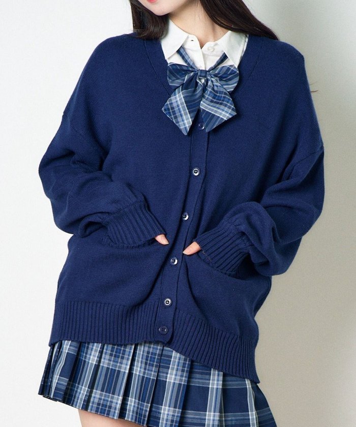 【ウィゴー/WEGO】の【SCHOOL ITEM】ニットカーディガン インテリア・キッズ・メンズ・レディースファッション・服の通販 founy(ファニー) https://founy.com/ ファッション Fashion レディースファッション Fashion for Women トップス・カットソー Cut & Sew Tops ニット Knit Tops & Sweaters カーディガン・羽織り Layered Style Cardigans カーディガン Cardigan, Knitwear シンプル Simple, Minimal スマホ Smartphone, Mobile Device 夏 Summer 春 Spring S/S・春夏 SS, Spring/Summer, Warm Season |ID: prp329100004527853 ipo3291000000034188040
