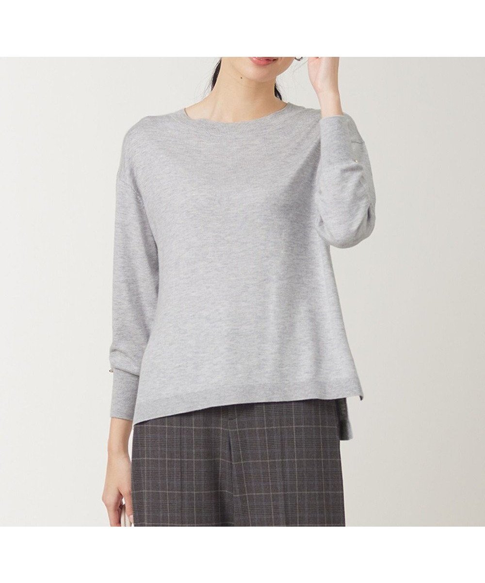 【エニィ スィス/any SiS】の【洗える】カシミヤブレンド ニット インテリア・キッズ・メンズ・レディースファッション・服の通販 founy(ファニー) ファッション Fashion レディースファッション Fashion for Women トップス・カットソー Cut & Sew Tops ニット Knit Tops & Sweaters シンプル Simple, Minimal セーター Sweater, Knitwear バランス Balance, Style Balance エレガント 上品 Elegant 洗える Machine Washable A/W・秋冬 Autumn/Winter ライトグレー|ID: prp329100004527940 ipo3291000000034387622