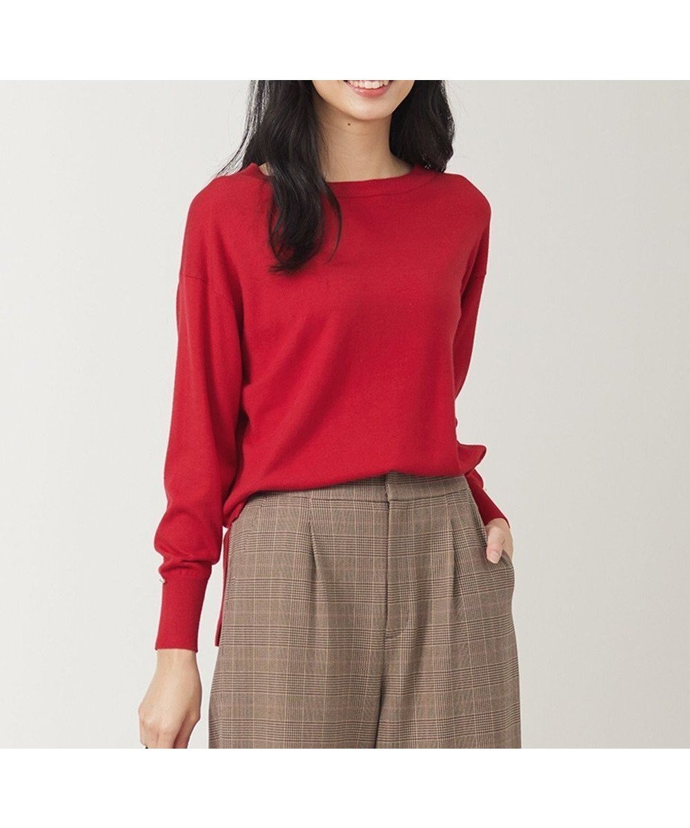 【エニィ スィス/any SiS】の【洗える】カシミヤブレンド ニット インテリア・キッズ・メンズ・レディースファッション・服の通販 founy(ファニー) ファッション Fashion レディースファッション Fashion for Women トップス・カットソー Cut & Sew Tops ニット Knit Tops & Sweaters シンプル Simple, Minimal セーター Sweater, Knitwear バランス Balance, Style Balance エレガント 上品 Elegant 洗える Machine Washable A/W・秋冬 Autumn/Winter レッド|ID: prp329100004527940 ipo3291000000034387624