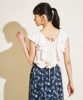 【フェルゥ/Feroux】の【洗える】バックコンシャス ラッフル ブラウス 人気、トレンドファッション・服の通販 founy(ファニー) ファッション Fashion レディースファッション WOMEN トップス・カットソー Tops/Tshirt シャツ/ブラウス Shirts/Blouses おすすめ Recommend ジョーゼット Georgette セットアップ Set Up デニム Denim トレンド Trend バランス Balance ラッフル Raffle リボン Ribbon 夏 Summer 春 Spring S/S・春夏 Ss・Spring/Summer 洗える Washable |ID:prp329100004528026