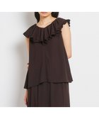【フェルゥ/Feroux】の【洗える】バックコンシャス ラッフル ブラウス ダークブラウン系|ID: prp329100004528026 ipo3291000000032018903