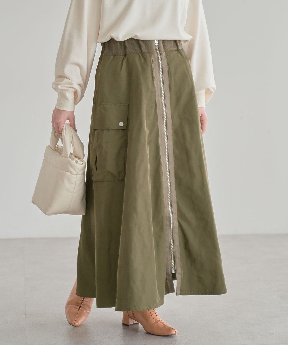 【グリーンパークス/Green Parks】の・SUGAR SPOON ミリタリーフレアスカート インテリア・キッズ・メンズ・レディースファッション・服の通販 founy(ファニー) 　ファッション　Fashion　レディースファッション　Fashion for Women　スカート　Skirts　Aライン・フレアスカート　A-Line & Flared Skirts　カットソー　Cut and Sewn Top　シアー　Sheer, See-Through　スウェット / スエット　Sweatshirt, Sweatwear　トレンド　Trend, Trending Now　フラップ　Flap, Flap Pocket　フレア　Flare, Flared　フロント　Front, Front Design　ポケット　Pocket, Pocket Detail　レース　Lace, Lace Fabric　夏　Summer　S/S・春夏　SS, Spring/Summer, Warm Season　A/W・秋冬　Autumn/Winter　Khaki|ID: prp329100004528046 ipo3291000000033067764
