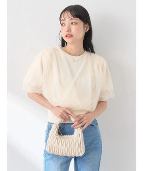 【アースミュージックアンドエコロジー/earth music&ecology】のチュールドッキング半袖ニットプルオーバー 人気、トレンドファッション・服の通販 founy(ファニー) ファッション Fashion レディースファッション WOMEN トップス・カットソー Tops/Tshirt ニット Knit Tops プルオーバー Pullover ギャザー Gather コンパクト Compact シアー Sheer ショート Short セーター Sweater チュール Tulle ドッキング Docking フェミニン Feminine フォルム Form ポケット Pocket 半袖 Short Sleeve A/W・秋冬 Aw・Autumn/Winter・Fw・Fall-Winter |ID:prp329100004528048