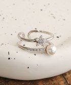 【ティアクラッセ/Tiaclasse】のフラワー+パールダブルリング シルバー|ID: prp329100004528060 ipo3291000000035521002