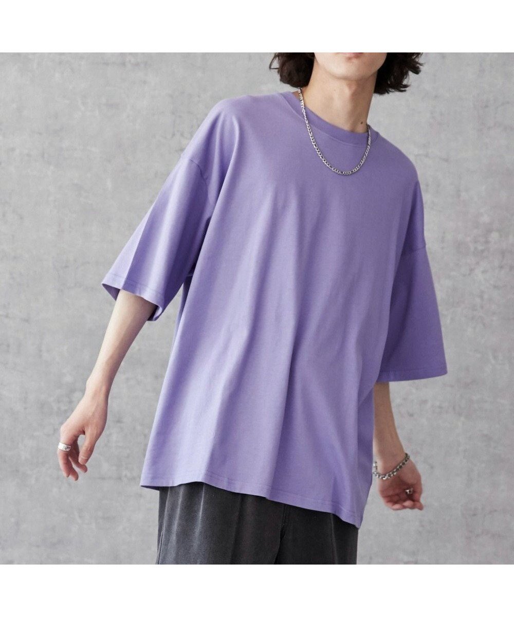 【ウィゴー/WEGO】の【ユニセックス着用ITEM/綿100%/SMLXLサイズ】ビックコットンT インテリア・キッズ・メンズ・レディースファッション・服の通販 founy(ファニー) 　ファッション　Fashion　レディースファッション　Fashion for Women　トップス・カットソー　Cut & Sew Tops　シャツ・ブラウス・オフィスカジュアル　Elegant Blouses & Button-Ups　ロングTシャツ・Tシャツ　Longline T-Shirts & Tees　カットソー・ベーシックTシャツ　Cut-and-Sewn Tops / Stretch Tees & Basics　インナー　Innerwear　春　Spring　秋　Autumn　カットソー　Cut and Sewn Top　今季　This Season, Current Season　スマホ　Smartphone, Mobile Device　スラックス　Slacks, Dress Pants　トレンド　Trend, Trending Now　定番　Standard, Basic Item　ビッグ　Big, Oversized　半袖　Short Sleeve, Half Sleeve　メンズ　Men's, Menswear　無地　Plain, Solid Color　S/S・春夏　SS, Spring/Summer, Warm Season　プチプライス・低価格　Affordable / Budget Price　おすすめ　Recommended / Our Picks　夏　Summer　ライトパープル|ID: prp329100004528103 ipo3291000000034931413