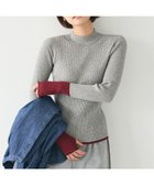 【クラフトスタンダードブティック/CRAFT STANDARD BOUTIQUE】の洗える/とてもち配色モックネックリブニットプルオーバー/24AW Gray|ID: prp329100004528152 ipo3291000000032019460