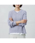 【ジェイ プレス/J.PRESS】の【洗える】GIZA MERCERIZE COTTON ケーブル ニット サックスブルー系|ID: prp329100004528236 ipo3291000000032019812