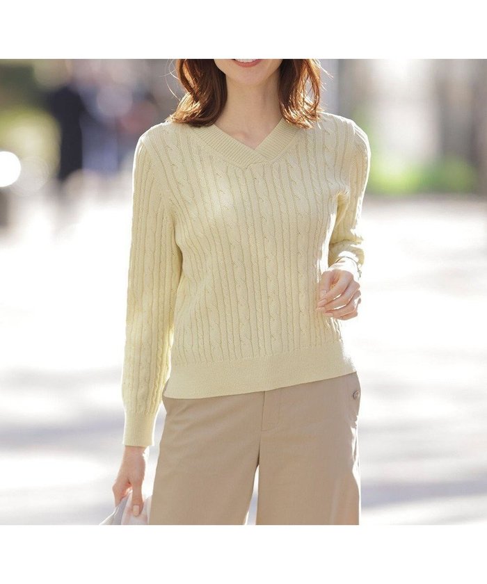 【ジェイ プレス/J.PRESS】の【洗える】GIZA MERCERIZE COTTON ケーブル ニット インテリア・キッズ・メンズ・レディースファッション・服の通販 founy(ファニー) https://founy.com/ ファッション Fashion レディースファッション Fashion for Women トップス・カットソー Cut & Sew Tops ニット Knit Tops & Sweaters クラシック Classic, Timeless Style シルク Silk, 100% Silk シルケット Silket, Silky Cotton スリット Slit, Slit Detail セーター Sweater, Knitwear エレガント 上品 Elegant 夏 Summer 春 Spring S/S・春夏 SS, Spring/Summer, Warm Season 洗える Machine Washable |ID: prp329100004528236 ipo3291000000033582425