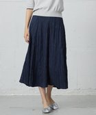 【ジェイ プレス/J.PRESS】の【洗える】リンクルリッド フレアー スカート ネイビー系|ID: prp329100004528241 ipo3291000000032019839