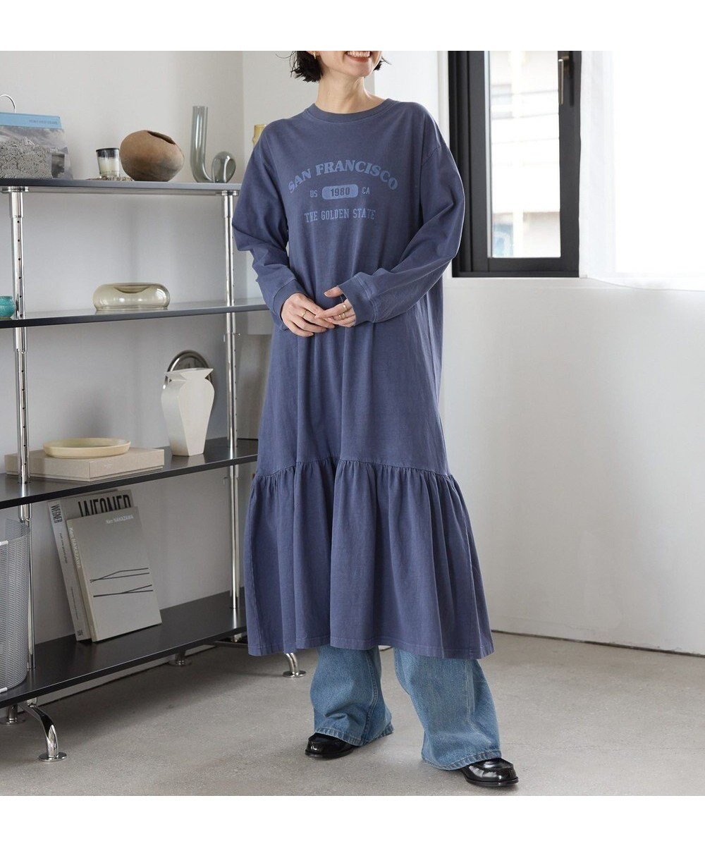 【アメリカンホリック/AMERICAN HOLIC】のロゴティアードカットワンピース インテリア・キッズ・メンズ・レディースファッション・服の通販 founy(ファニー) 　ファッション　Fashion　レディースファッション　Fashion for Women　ワンピース　Dresses　おすすめ　Recommended / Our Picks　カットソー　Cut and Sewn Top　プリント　Print, Printed Pattern　ポケット　Pocket, Pocket Detail　夏　Summer　春　Spring　S/S・春夏　SS, Spring/Summer, Warm Season　Navy|ID: prp329100004528309 ipo3291000000032730820