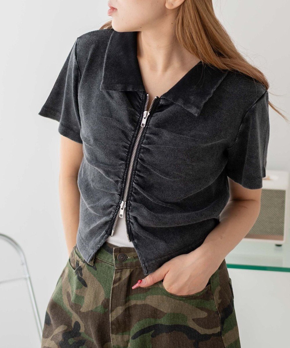 【ウィゴー/WEGO】のWZIPギャザートップス インテリア・キッズ・メンズ・レディースファッション・服の通販 founy(ファニー) 　ファッション　Fashion　レディースファッション　WOMEN　トップス・カットソー　Tops/Tshirt　シャツ/ブラウス　Shirts/Blouses　ロング / Tシャツ　T-Shirts　カットソー　Cut and Sewn　インナー　Inner　春　Spring　カットソー　Cut And Sew　キャミ　Cami　ギャザー　Gather　コンパクト　Compact　ショート　Short　シンプル　Simple　スマホ　Smartphone　タンク　Tank　半袖　Short Sleeve　S/S・春夏　Ss・Spring/Summer　NEW・新作・新着・新入荷　New Arrivals　おすすめ　Recommend　夏　Summer　スミクロ|ID: prp329100004528372 ipo3291000000032020389