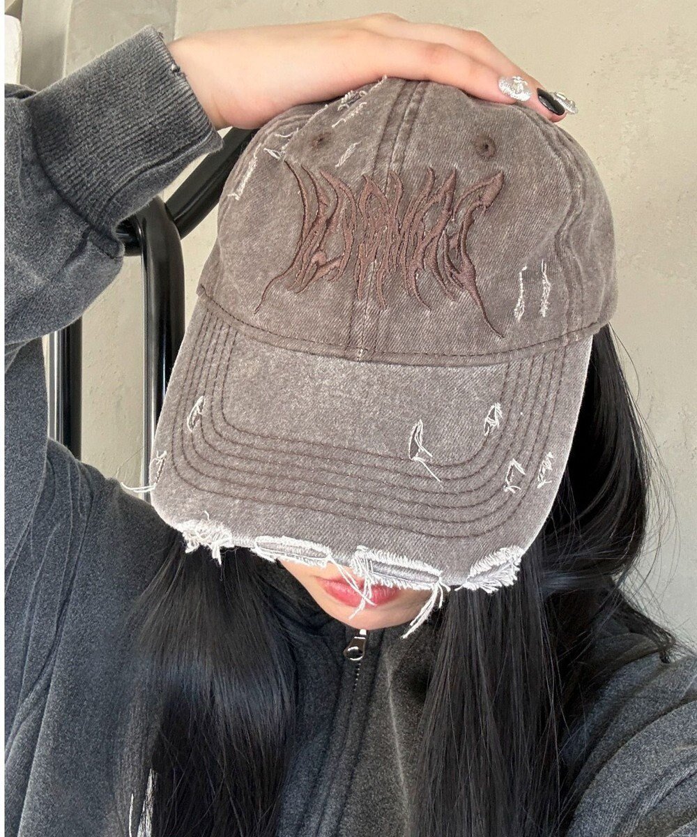 【ウィゴー/WEGO】のトライバルロゴダメージピグメントキャップ インテリア・キッズ・メンズ・レディースファッション・服の通販 founy(ファニー) 　ファッション　Fashion　レディースファッション　WOMEN　帽子　Hats　NEW・新作・新着・新入荷　New Arrivals　おすすめ　Recommend　ウォッシュ　Wash　キャップ　Cap　スマホ　Smartphone　ダメージ　Damage　トレンド　Trend　フロント　Front　ヴィンテージ　Vintage　帽子　Hat　ブラウン|ID: prp329100004528395 ipo3291000000032020483