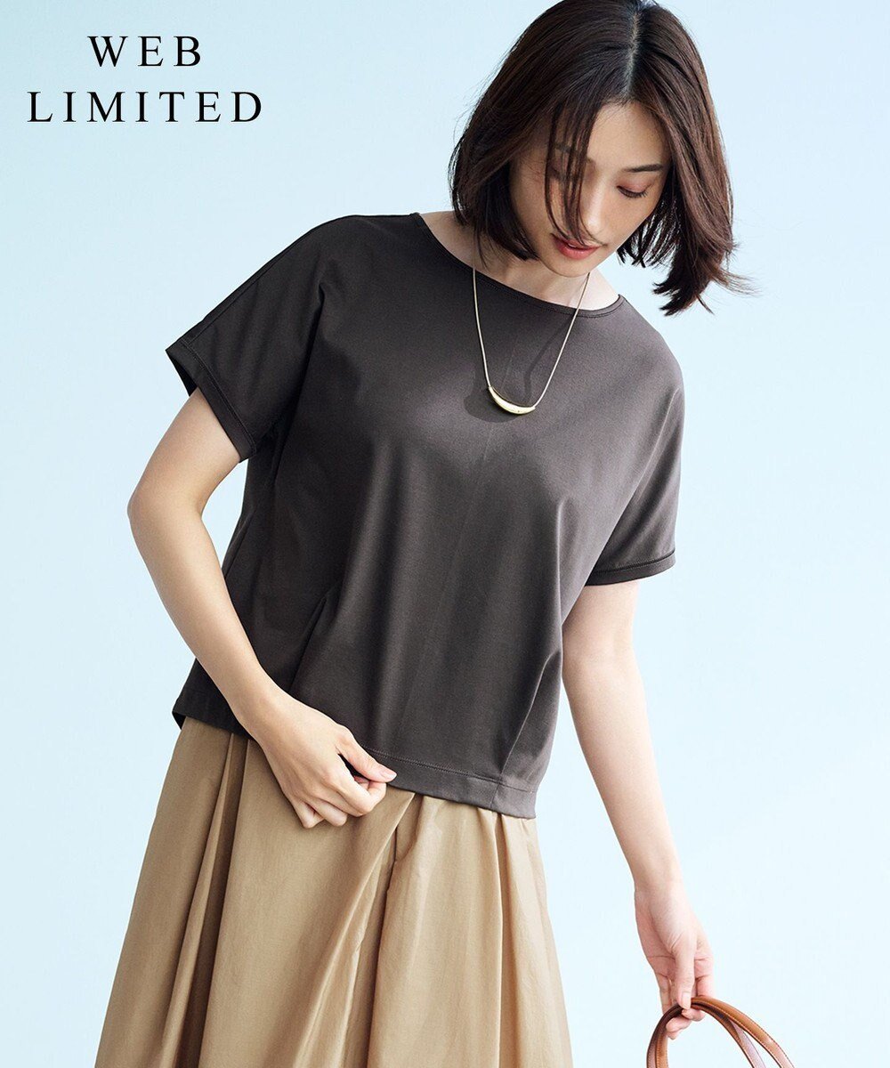 【ジェイ プレス/J.PRESS】の【WEB限定カラーあり・洗える】コットンスムース フレンチスリーブ カットソー 人気、トレンドファッション・服の通販 founy(ファニー) 　ファッション　Fashion　レディースファッション　Fashion for Women　トップス・カットソー　Cut & Sew Tops　シャツ・ブラウス・オフィスカジュアル　Elegant Blouses & Button-Ups　ロングTシャツ・Tシャツ　Longline T-Shirts & Tees　カットソー・ベーシックTシャツ　Cut-and-Sewn Tops / Stretch Tees & Basics　春　Spring　洗える　Machine Washable　カットソー　Cut and Sewn Top　シルケット　Silket, Silky Cotton　スリーブ　Sleeve, Long Sleeve / Short Sleeve　フレンチ　French, French Style　S/S・春夏　SS, Spring/Summer, Warm Season　夏　Summer　エレガント 上品　Elegant　 other-1|ID: prp329100004528399 ipo3291000000033565486