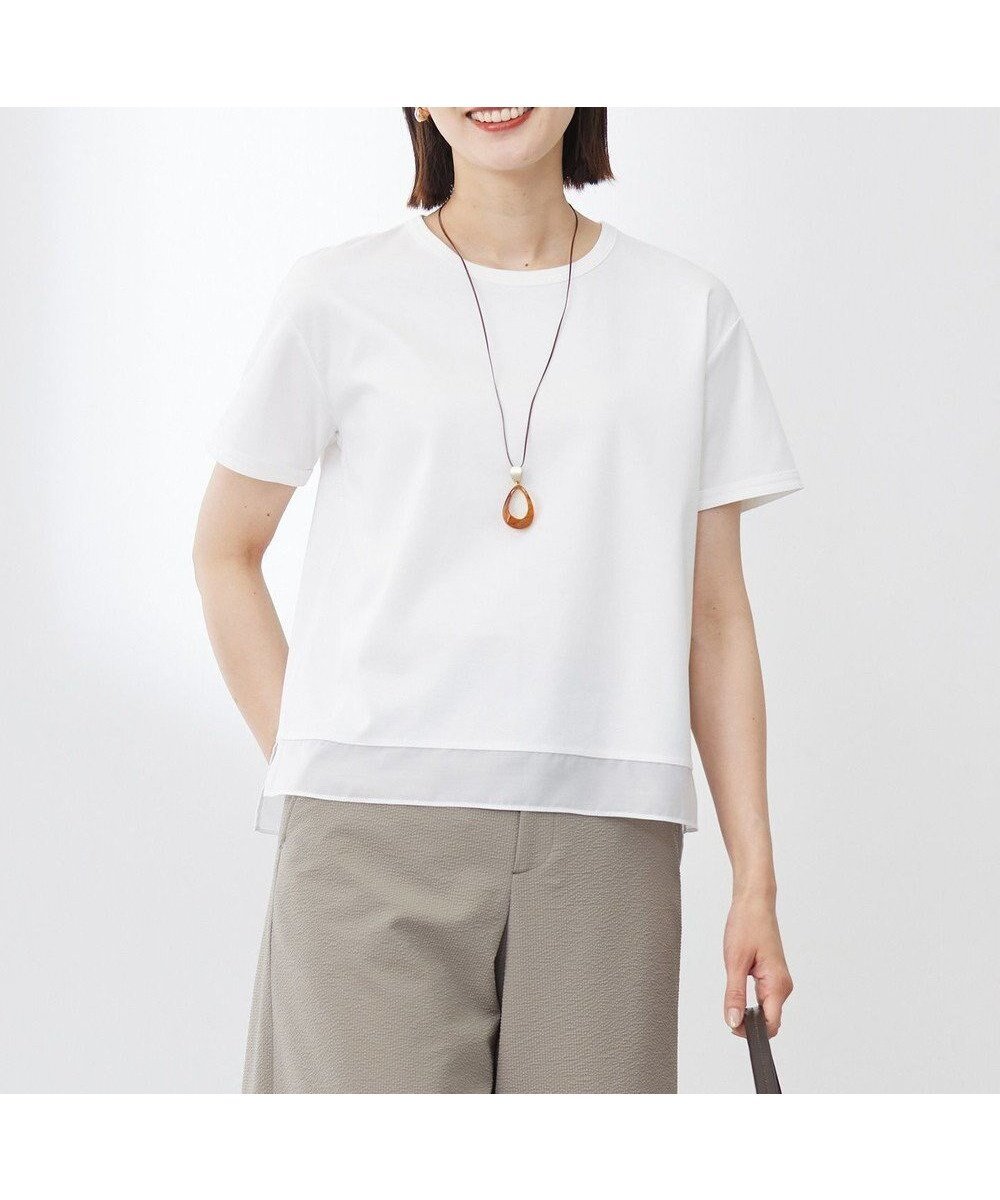 【ジェイ プレス/J.PRESS】の【WEB限定カラーあり・洗える】コットンスムース シアーデザイン カットソー 人気、トレンドファッション・服の通販 founy(ファニー) 　ファッション　Fashion　レディースファッション　WOMEN　トップス・カットソー　Tops/Tshirt　シャツ/ブラウス　Shirts/Blouses　ロング / Tシャツ　T-Shirts　カットソー　Cut and Sewn　春　Spring　洗える　Washable　カットソー　Cut And Sew　シアー　Sheer　シルケット　Mercerization　シンプル　Simple　ジャケット　Jacket　半袖　Short Sleeve　S/S・春夏　Ss・Spring/Summer　NEW・新作・新着・新入荷　New Arrivals　夏　Summer　エレガント 上品　Elegant　 other-1|ID: prp329100004528404 ipo3291000000032020535
