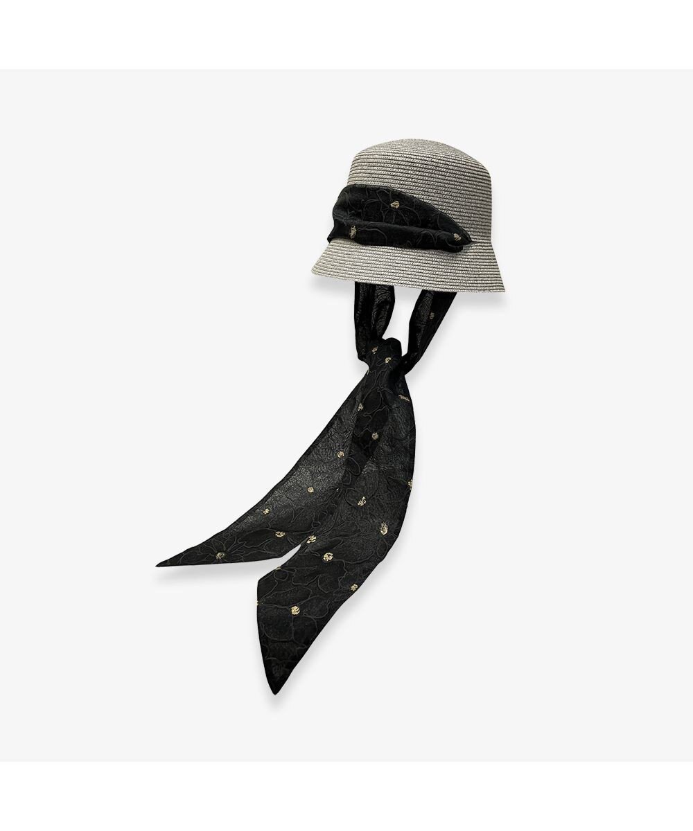 【林八百吉商店/HAYASHIYAOKICHI】のun chapeau スカーフ付ペーパーハット インテリア・キッズ・メンズ・レディースファッション・服の通販 founy(ファニー) 　ファッション　Fashion　レディースファッション　WOMEN　帽子　Hats　NEW・新作・新着・新入荷　New Arrivals　オーガンジー　Organdy　シンプル　Simple　スカーフ　Scarf　ペーパー　Paper　帽子　Hat　旅行　Travel　無地　Plain Color　グレー|ID: prp329100004528426 ipo3291000000032020633