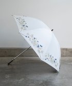 【アンドウール/AND WOOL】の〈一級遮光生地・晴雨兼用〉スミレ刺繍の日傘 (長傘タイプ) ホワイト|ID: prp329100004528431 ipo3291000000032020650