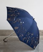 【アンドウール/AND WOOL】の〈一級遮光生地・晴雨兼用〉ボタニカル刺繍の日傘 (長傘タイプ) ネイビー|ID: prp329100004528432 ipo3291000000032020660