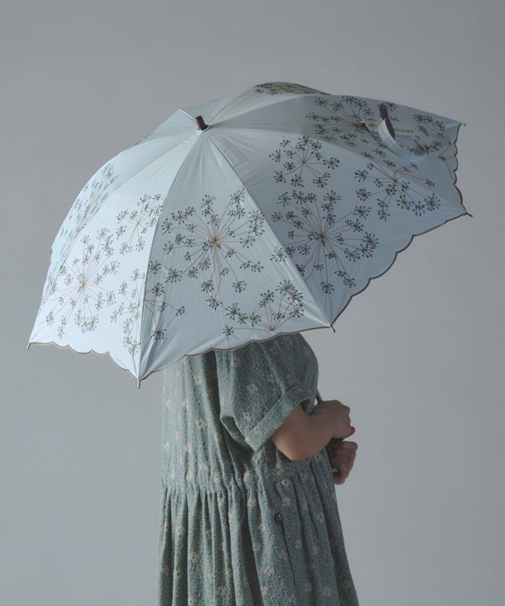 【アンドウール/AND WOOL】の〈一級遮光生地・晴雨兼用〉フェンネル刺繍の日傘 (長傘タイプ) インテリア・キッズ・メンズ・レディースファッション・服の通販 founy(ファニー) 　ファッション　Fashion　レディースファッション　Ladies' Fashion Online　傘 / レイングッズ　Umbrellas/Rainwear　傘　Umbrella　サマー　Summer　日傘　Parasol　ホワイト|ID: prp329100004528435 ipo3291000000032584580