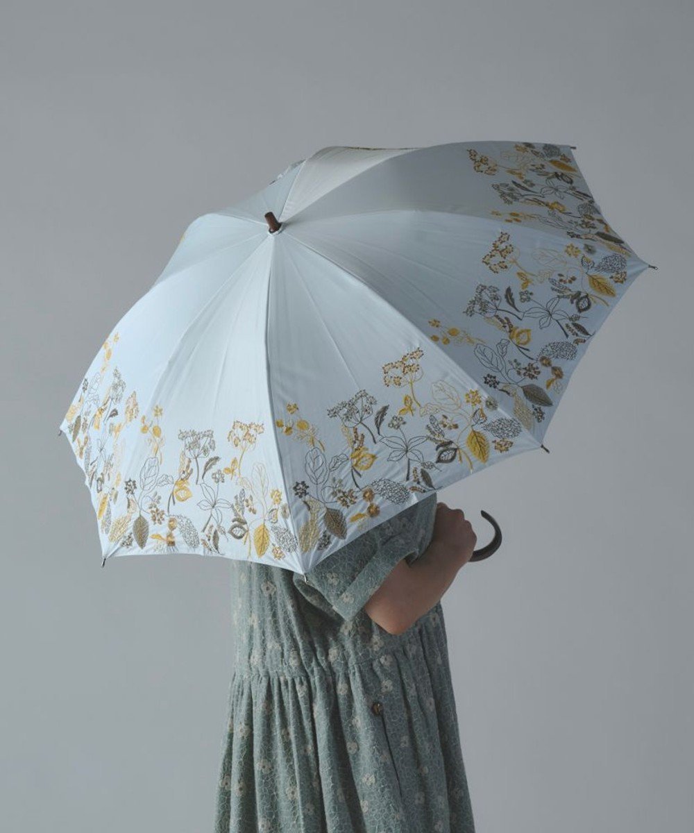【アンドウール/AND WOOL】の〈一級遮光生地・晴雨兼用〉筆記帳刺繍の日傘 (長傘タイプ) インテリア・キッズ・メンズ・レディースファッション・服の通販 founy(ファニー) 　ファッション　Fashion　レディースファッション　Fashion for Women　レイングッズ・傘・晴雨兼用傘　Umbrellas & Rain Gear　傘　Umbrella, Parasol　サマー　Summer, Summer Style　日傘　Parasol, UV Umbrella　ホワイト|ID: prp329100004528437 ipo3291000000032731114