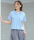 【ジェイ プレス/J.PRESS】の【洗える・接触冷感】プレーティングジャージー バンドカラー カットソー スモーキーブルー系|ID: prp329100004528444 ipo3291000000032674323