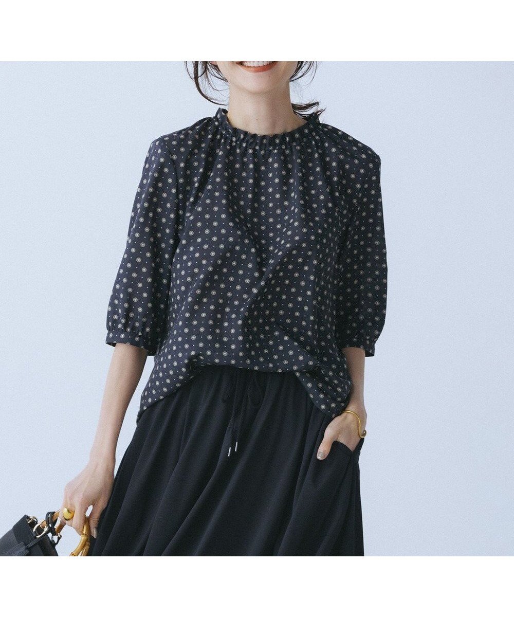 【ジェイ プレス/J.PRESS】の【洗える】ジオメトリックプリント ブラウス 人気、トレンドファッション・服の通販 founy(ファニー) 　ファッション　Fashion　レディースファッション　Fashion for Women　トップス・カットソー　Cut & Sew Tops　シャツ・ブラウス・オフィスカジュアル　Elegant Blouses & Button-Ups　インナー　Innerwear　エレガント 上品　Elegant　春　Spring　洗える　Machine Washable　ギャザー　Gathered, Ruffled　ジャケット　Jacket, Outerwear　セットアップ　Set-Up, Coordinated Outfit　フリル　Frill, Ruffle　プリント　Print, Printed Pattern　ベーシック　Basic, Essential　S/S・春夏　SS, Spring/Summer, Warm Season　おすすめ　Recommended / Our Picks　夏　Summer　ビジネス 仕事 通勤　Business / Work / Commuting　 other-1|ID: prp329100004529478 ipo3291000000032681649
