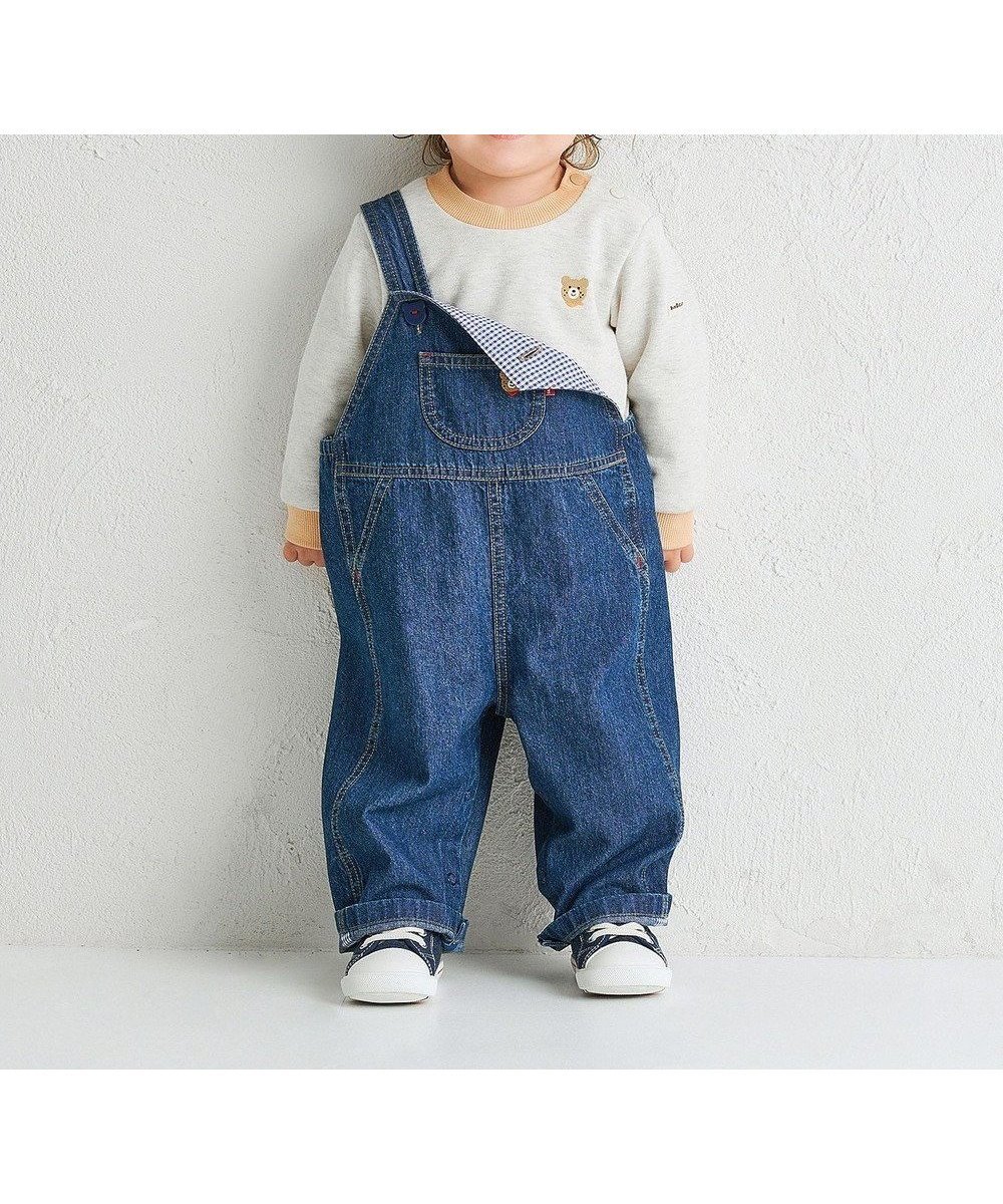 【ミキハウスホットビスケッツ/MIKI HOUSE HOT BISCUITS / KIDS】の【70-110cm】ワンポイント 6オンスデニム オーバーオール インテリア・キッズ・メンズ・レディースファッション・服の通販 founy(ファニー) 　ファッション　Fashion　キッズファッション　KIDS　おすすめ　Recommend　インナー　Inner　サロペット　Overalls　デニム　Denim　ベビー　Baby　ポケット　Pocket　モチーフ　Motif　ワンポイント　One Point　夏　Summer　S/S・春夏　Ss・Spring/Summer　A/W・秋冬　Aw・Autumn/Winter・Fw・Fall-Winter　インディゴブルー|ID: prp329100004529496 ipo3291000000032025418