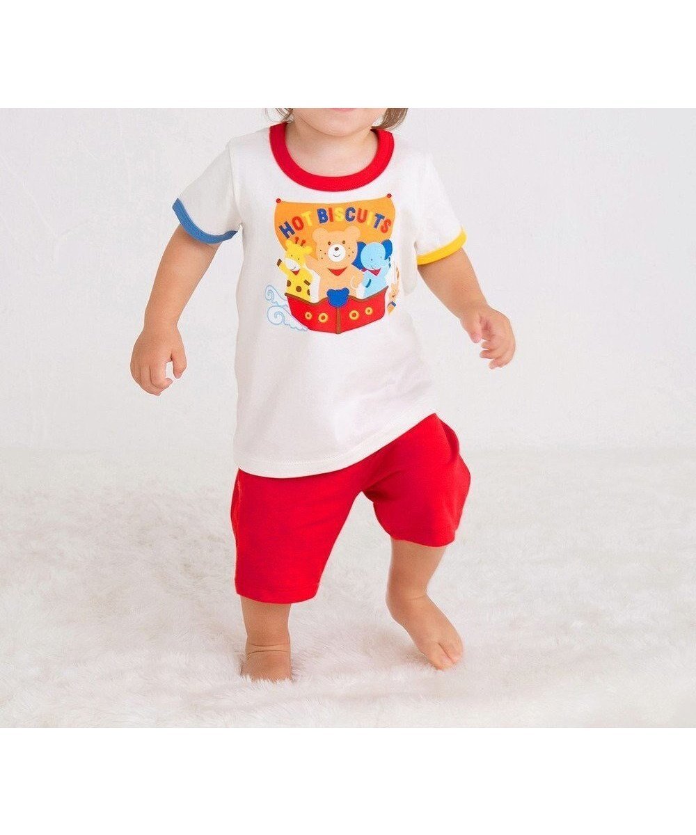 【ミキハウスホットビスケッツ/MIKI HOUSE HOT BISCUITS / KIDS】の【80-120cm】 ビーンズ ルームウェア 上下セット 人気、トレンドファッション・服の通販 founy(ファニー) 　ファッション　Fashion　キッズファッション　KIDS　おすすめ　Recommend　パイピング　Piping　パジャマ　Pajamas　ボトム　Bottom　半袖　Short Sleeve　夏　Summer　 other-1|ID: prp329100004529507 ipo3291000000032025452