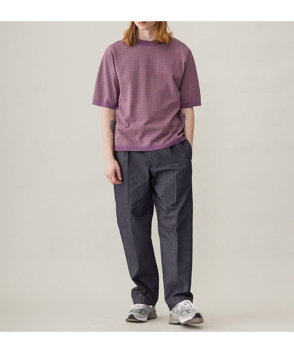 【アンフィーロ/UNFILO / MEN】のFINE MOVE クルーネック ニット 24年春夏商品 インテリア・キッズ・メンズ・レディースファッション・服の通販 founy(ファニー) 　ファッション　Fashion　メンズファッション　Fashion for Men　トップス・カットソー　Cut & Sew Tops　ニット・セーター / 定番トップス　Knit Tops & Sweaters　セーター　Sweater, Knitwear　ロング　Long, Long-Length　エレガント 上品　Elegant　夏　Summer　春　Spring　S/S・春夏　SS, Spring/Summer, Warm Season　モーブボーダー|ID: prp329100004529537 ipo3291000000032574373
