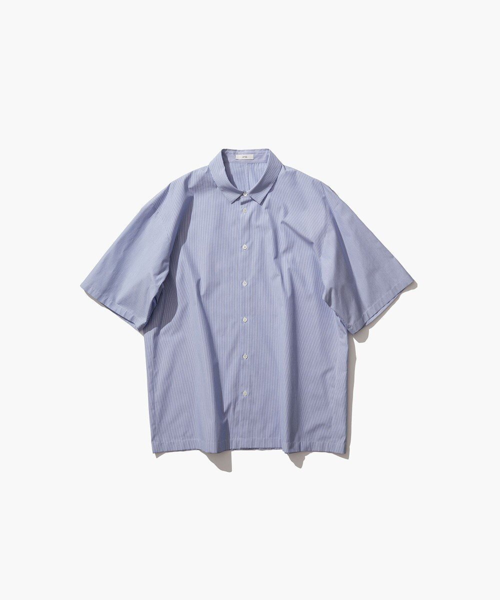 【エイトン/ATON】のGIZA BROAD ショートスリーブシャツ - UNISEX インテリア・キッズ・メンズ・レディースファッション・服の通販 founy(ファニー) 　ファッション　Fashion　レディースファッション　WOMEN　トップス・カットソー　Tops/Tshirt　シャツ/ブラウス　Shirts/Blouses　ユニセックス　Unisex　ワーク　Work　半袖　Short Sleeve　夏　Summer　春　Spring　S/S・春夏　Ss・Spring/Summer　NAVY STRIPE|ID: prp329100004529539 ipo3291000000032025589