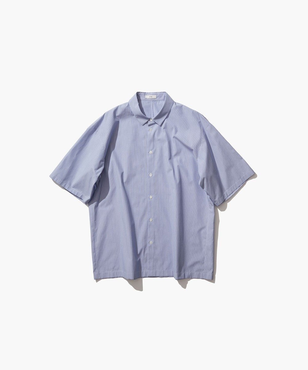 【エイトン/ATON】のGIZA BROAD ショートスリーブシャツ - UNISEX インテリア・キッズ・メンズ・レディースファッション・服の通販 founy(ファニー) 　ファッション　Fashion　レディースファッション　Fashion for Women　トップス・カットソー　Cut & Sew Tops　シャツ・ブラウス・オフィスカジュアル　Elegant Blouses & Button-Ups　ユニセックス　Unisex, Genderless　ワーク　Workwear, Utility Style　半袖　Short Sleeve, Half Sleeve　夏　Summer　春　Spring　S/S・春夏　SS, Spring/Summer, Warm Season　NAVY STRIPE|ID: prp329100004529539 ipo3291000000033463274