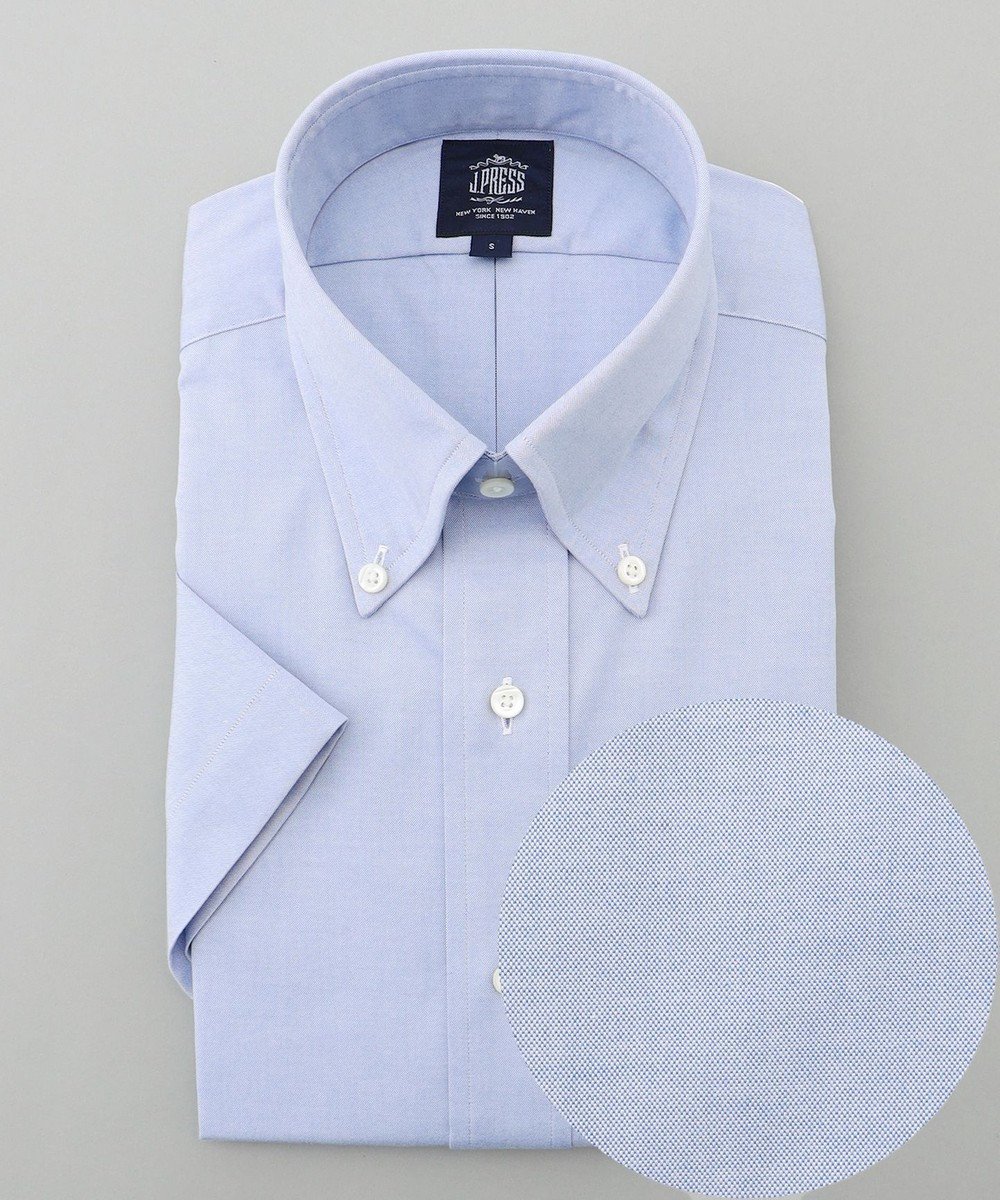 【ジェイ プレス/J.PRESS / MEN】の【PREMIUM PLEATS / 形態安定】ピンオックス 半袖シャツ / B.D. インテリア・キッズ・メンズ・レディースファッション・服の通販 founy(ファニー) 　ファッション　Fashion　メンズファッション　Fashion for Men　トップス・カットソー　Cut & Sew Tops　メンズシャツ　Shirts　春　Spring　カフス　Cuff Design　スーピマ　Supima, Premium Cotton　ドレス　Dress, One-Piece　定番　Standard, Basic Item　なめらか　Smooth, Silky Texture　プリーツ　Pleats, Pleated　プレミアム　Premium, High-End　半袖　Short Sleeve, Half Sleeve　メンズ　Men's, Menswear　S/S・春夏　SS, Spring/Summer, Warm Season　再入荷　Restock / Back in Stock　夏　Summer　ビジネス 仕事 通勤　Business / Work / Commuting　ダルブルー系|ID: prp329100004529544 ipo3291000000032757247