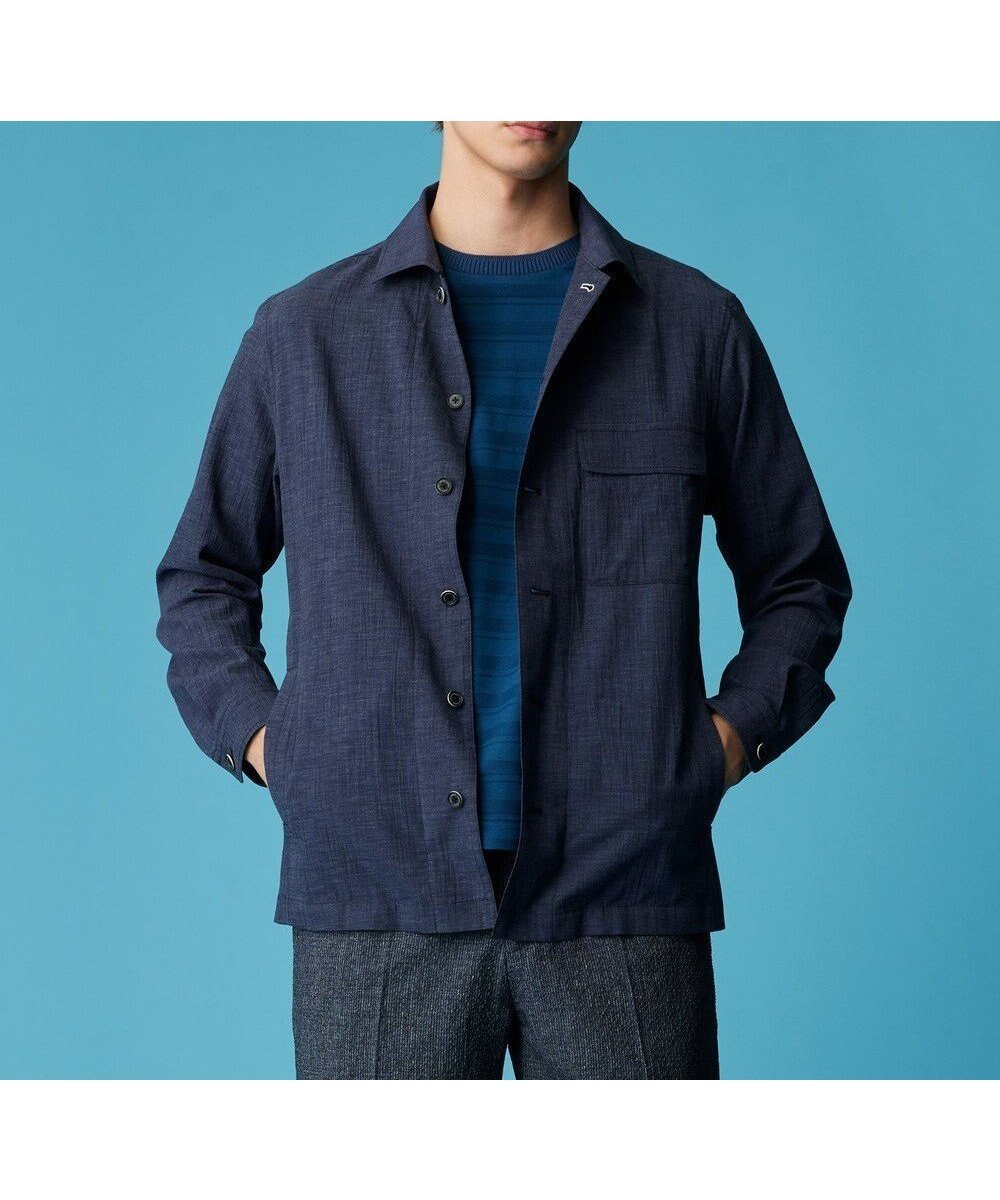 【ジョセフ アブード/JOSEPH ABBOUD / MEN】の【洗える・麻混】クールリネン シャツ インテリア・キッズ・メンズ・レディースファッション・服の通販 founy(ファニー) 　ファッション　Fashion　メンズファッション　MEN　トップス・カットソー　Tops/Tshirt/Men　シャツ　Shirts　春　Spring　洗える　Washable　軽量　Lightweight　シンプル　Simple　スカーフ　Scarf　スタイリッシュ　Stylish　羽織　Haori　リネン　Linen　S/S・春夏　Ss・Spring/Summer　おすすめ　Recommend　夏　Summer　ネイビー系|ID: prp329100004529545 ipo3291000000032025614