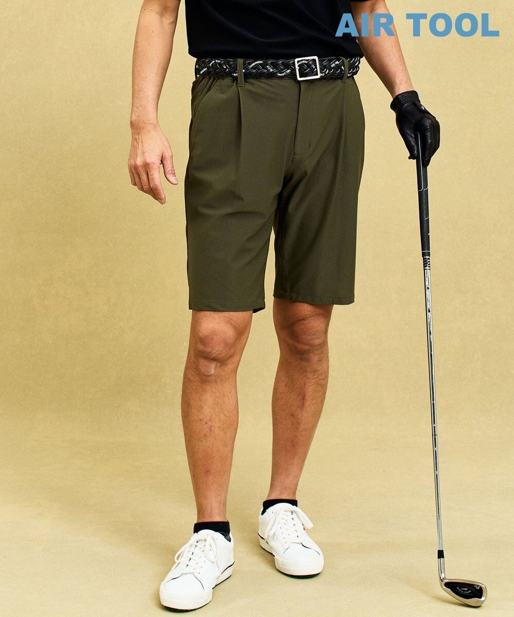 【23区 ゴルフ/23区GOLF / MEN】の【MEN】機能に優れた新素材「AIR TOOL」で暑い夏を快適に ワンタックショートパンツ 接触冷感 UVカット 高通気 ストレッチ イージーケア インテリア・キッズ・メンズ・レディースファッション・服の通販 founy(ファニー) 　ファッション　Fashion　メンズファッション　MEN　ボトムス　Bottoms/Men　ハーフ / ショートパンツ　Short Pants　春　Spring　ショート　Short　ストレッチ　Stretch　スポーツ　Sports　フィット　Fit　ポロシャツ　Polo Shirt　メッシュ　Mesh　モックネック　Mock Neck　S/S・春夏　Ss・Spring/Summer　夏　Summer　旅行　Travel　エレガント 上品　Elegant　ゴルフ　Golf　ビジネス 仕事 通勤　Business　カーキ系|ID: prp329100004529557 ipo3291000000032025659